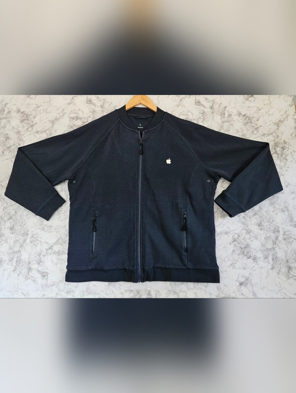 RARE Apple Inc Tech Core Employee Bomber Jacket Utilitarian Streetwear Navy L